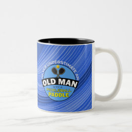 Old Man and Pickleball - personalize Två-Tonad Mugg