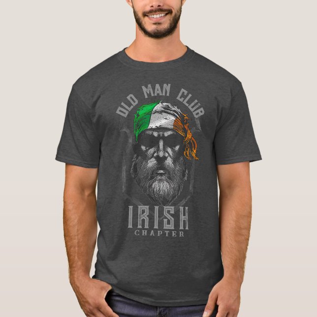 Old Man Club Irish Chapter St Patricks Day T Shirt (Framsida)