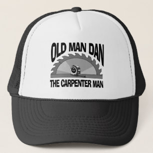 Old Man Dan Carpenter Man Lumber Builder Funny Keps