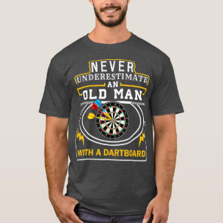 OLD MAN Darts TShirt Coola Grandpa Gift Dart Manar T Shirt