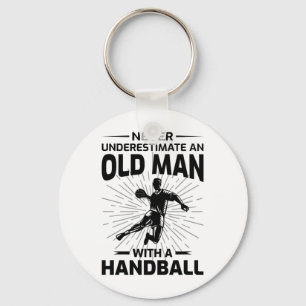 Old Man Handball Player Handballer Pappa Grandpa Nyckelring