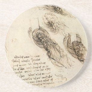 Old Man och Vatten Sketch by Leonardo da Vinci Underlägg Sandsten