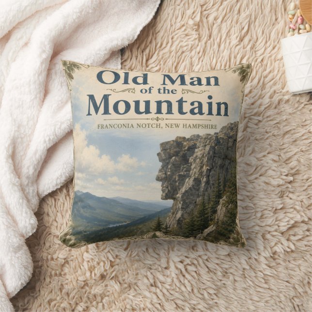 Old Man of the Mountain Franconia Notch-minnesmärk Kudde (Filt)