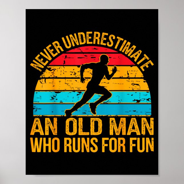 Old Man Running Humor Fitness Lover Funny Senior R Poster (Framsidan)