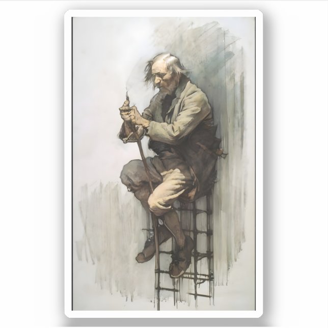 Old Man Sketch Klistermärken (Framsida)