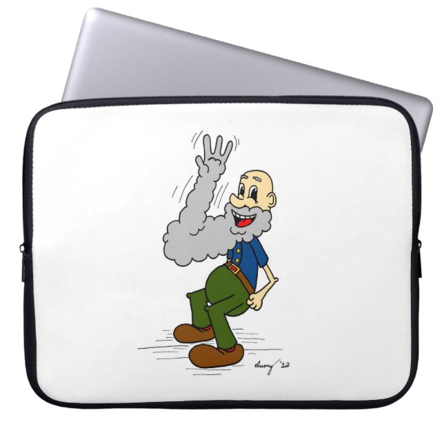 Old Man Wave Beard Laptop sleeve (Framsidan)