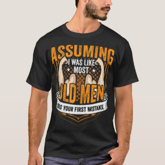 Old Man Weightlyftande Bodybuilding Fitness Gym Wo T Shirt