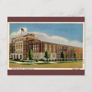 Old Methodist Hospital i Gary, Indiana Vykort
