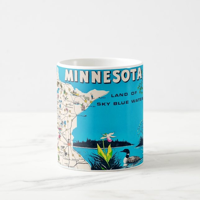Old Minnesota Map Postcard Mug Kaffemugg (Center)