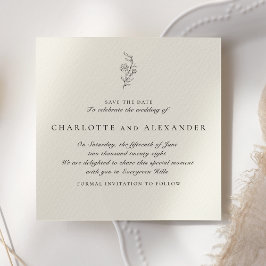 Old Money Aesthetic Bröllop spara datum Inbjudningar