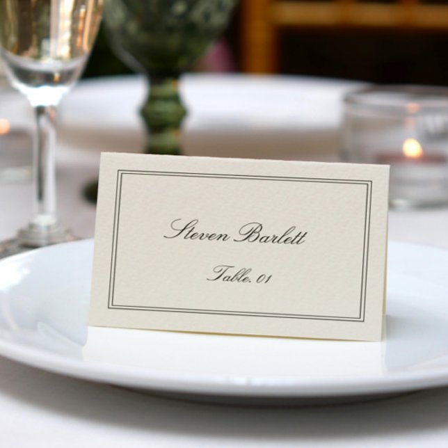 Old Money Black and Cream Wedding Place Card DIY Inbjudningar (Skapare uppladdad)