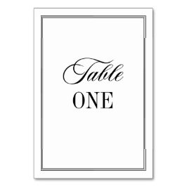 Old Money Black and White Wedding Bordsnummer