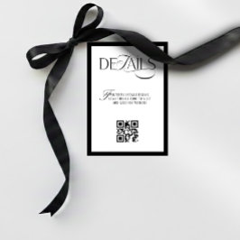 Old Money Black and White Wedding Details Tilläggskort