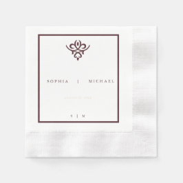 Old Money Burgundy Wedding Napkins Pappersservett