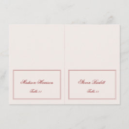 Old Money Burgundy Wedding Place Card DIY Inbjudningar
