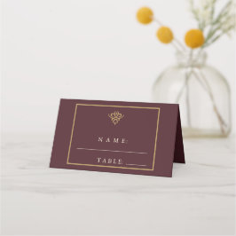 Old Money Burgundy Wedding Place Card Placeringskort