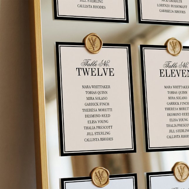 Old Money Classic Luxury Black Cream Wedding Bordsnummer (Skapare uppladdad)