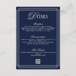 Old Money Dark Blue Wedding Details  Tilläggskort