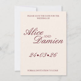 Old Money Elegant Save The Date Spara Datumet