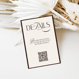 Old Money Espresso Brown Wedding Details Tilläggskort