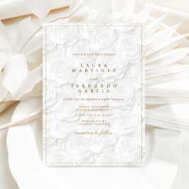 Old Money Floral Wedding Ivory Inbjudningar