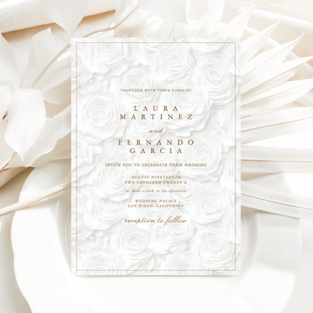 Old Money Floral Wedding Ivory Inbjudningar (Skapare uppladdad)