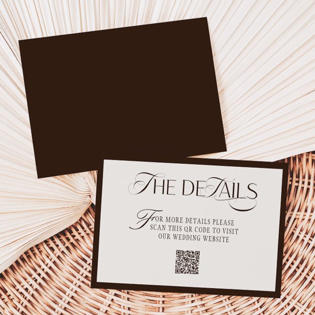 Old Money Mocca Beige Wedding Details Tilläggskort (Skapare uppladdad)