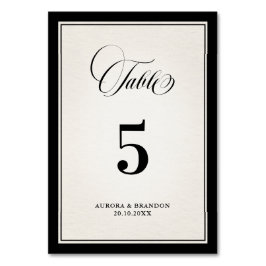 Old Money Modern Formal Black Luxury Chic Wedding Bordsnummer