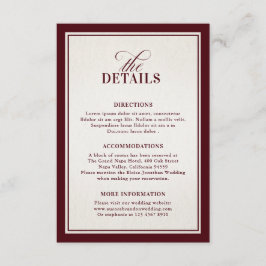 Old Money Modern Formal Burgundy Luxury Details Tilläggskort