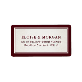 Old Money Modern Formal Burgundy Luxury Wedding Adressetikett
