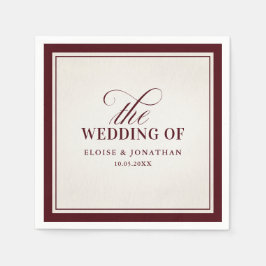 Old Money Modern Formal Burgundy Luxury Wedding Pappersservett