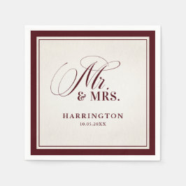 Old Money Modern Formal Burgundy Luxury Wedding Pappersservett