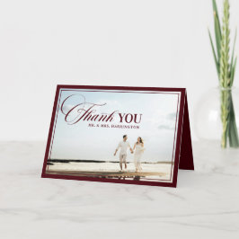 Old Money Modern Formal Burgundy Photo Wedding Tack Kort