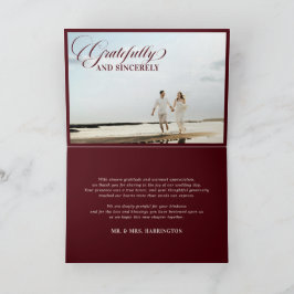 Old Money Modern Formal Burgundy Photo Wedding Tack Kort