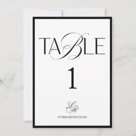 Old Money Monogram Wedding Table Number Inbjudningar