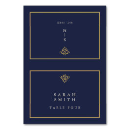 Old Money Navy Blue Wedding Table Place Card Bordsnummer