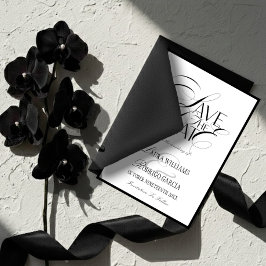 Old Money Photo Flat Save The Date Card Spara Datumet