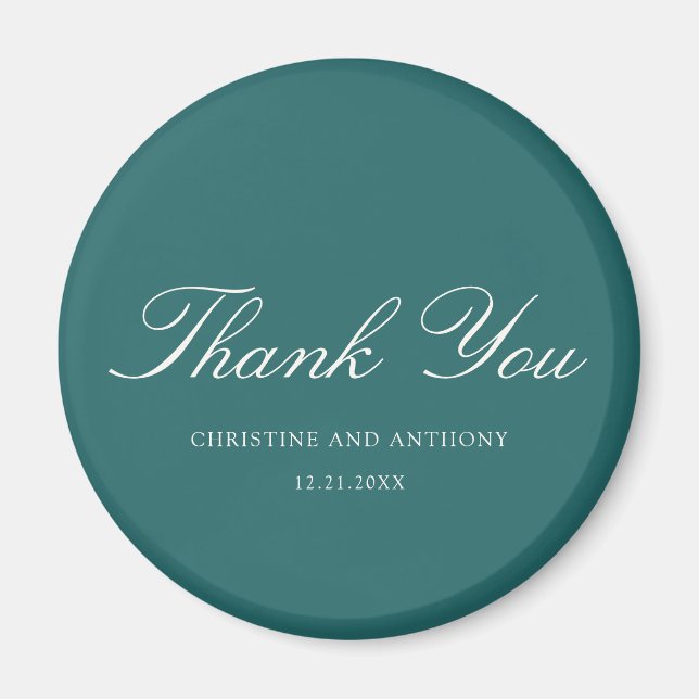 Old Money Teal Classic Wedding Magnet (Framsidan)