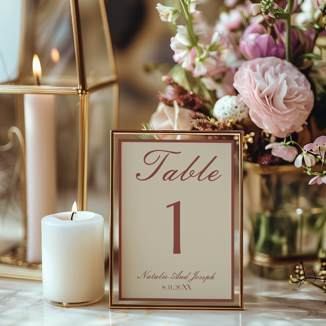 Old Money Terracotta Boho Wedding Table Number Inbjudningar (Skapare uppladdad)