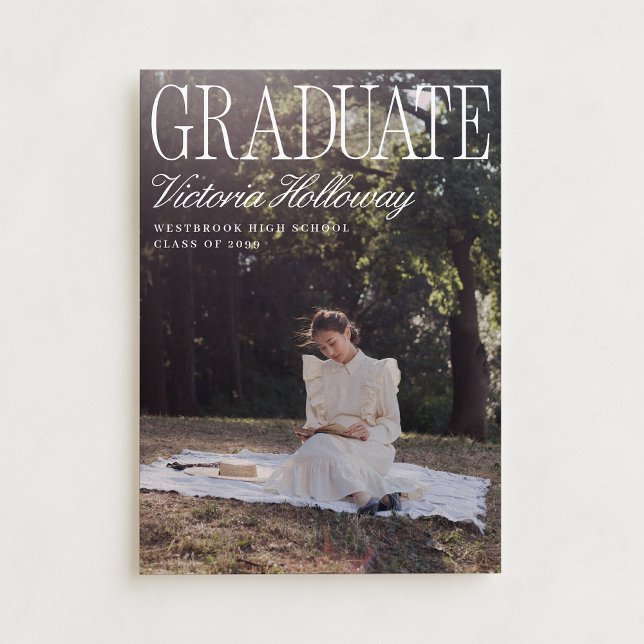 Old Money Two Photo Graduation Announcement  Inbjudningar (Skapare uppladdad)