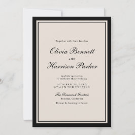 Old Money Wedding Classic Black Invitation Inbjudningar