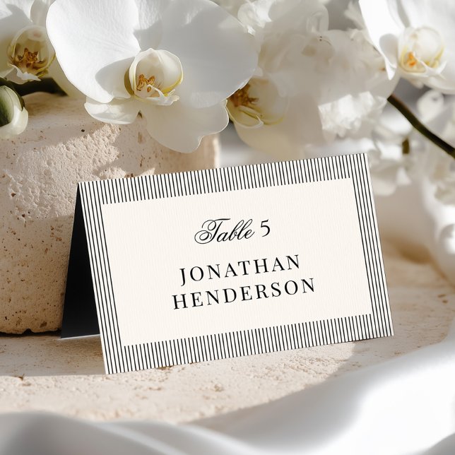 Old Money Wedding Escort Name Card Bordsnummer (Skapare uppladdad)