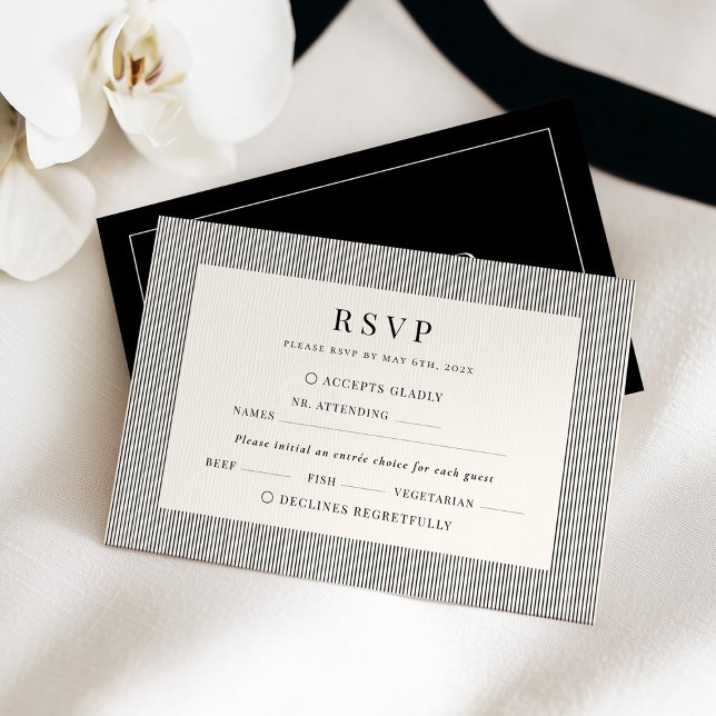 Old Money Wedding RSVP Response Card OSA Kort (Skapare uppladdad)