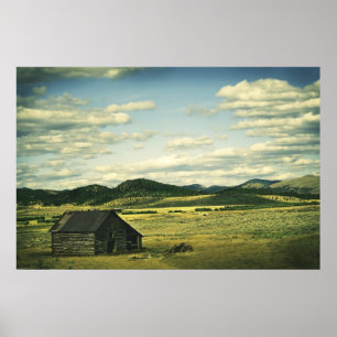 Old Montana Barn Print Poster