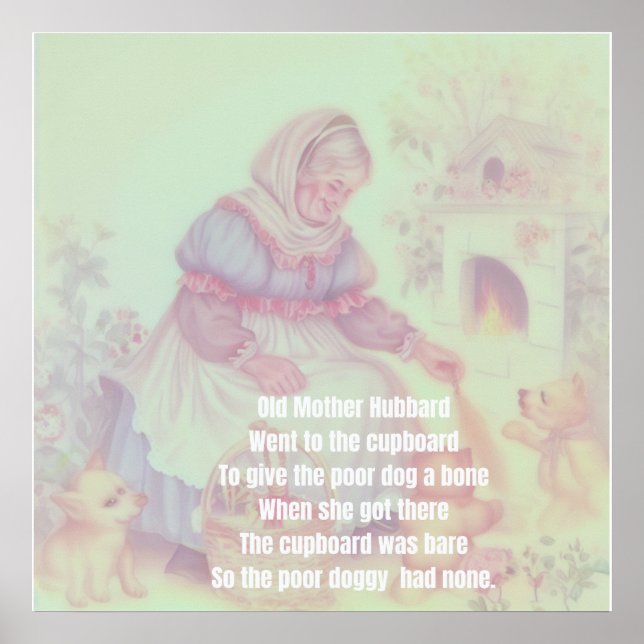 Old Mor Hubbard Nursery Rhyme Poster (Framsidan)