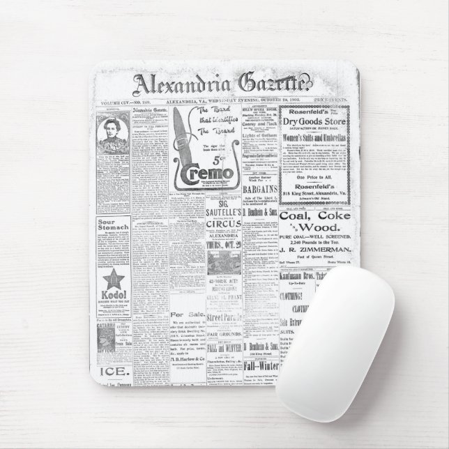 Old Newspaper Mousepad Musmatta (Med mus)