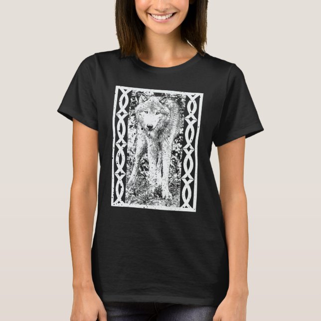 Old Norse Mythology Fenrir Fame Wolf Ancient Monst T Shirt (Framsida)