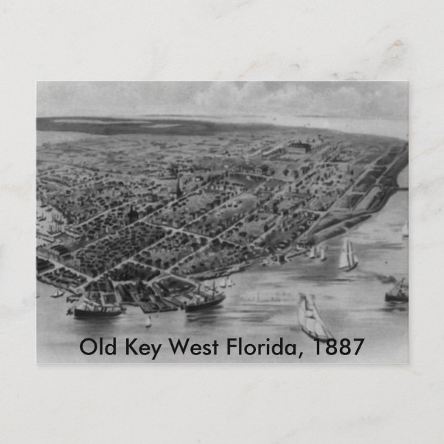 Old Nyckel Väster Florida Post Card, 1887 Vykort (Framsida)