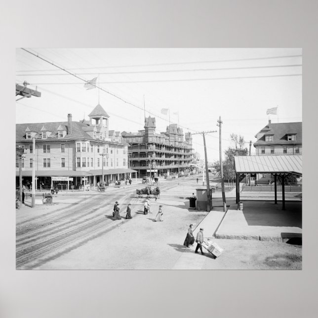 Old Orchard Beach Hotels, 1904 Poster (Framsidan)