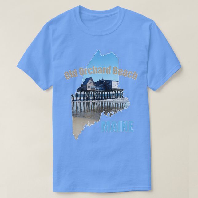 Old Orchard Beach Maine Gift Souvenir OOB Pier Sho T Shirt (Design framsida)